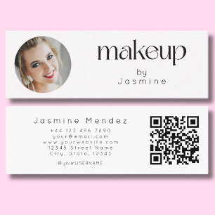 Slim White Clean Beauty Professional MUA Foto-QR Mini Visitenkarte