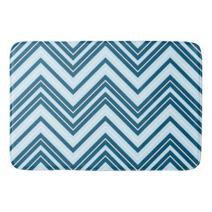 Slim Zigzag Muster Blues & White Badematte
