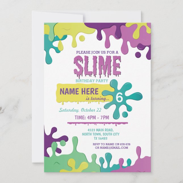 Slime Birthday Drivers Girls Pink Invitation (Devant)