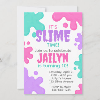 Slime Birthday Einladung