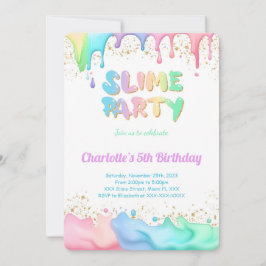 Slime Birthday Party Einladung