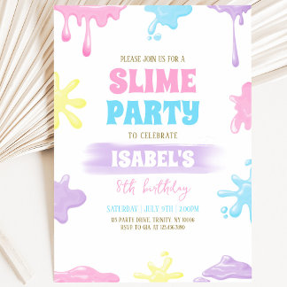 Slime Birthday Party Einladung