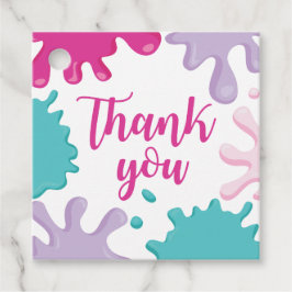 Slime Birthday Party Gefälligkeitstags Pink und Li Geschenkanhänger