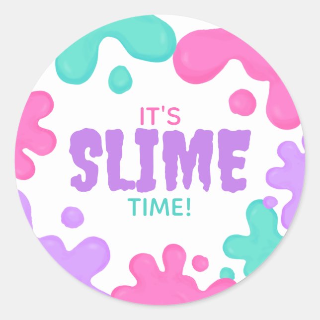 Slime Birthday Runder Aufkleber (Vorderseite)