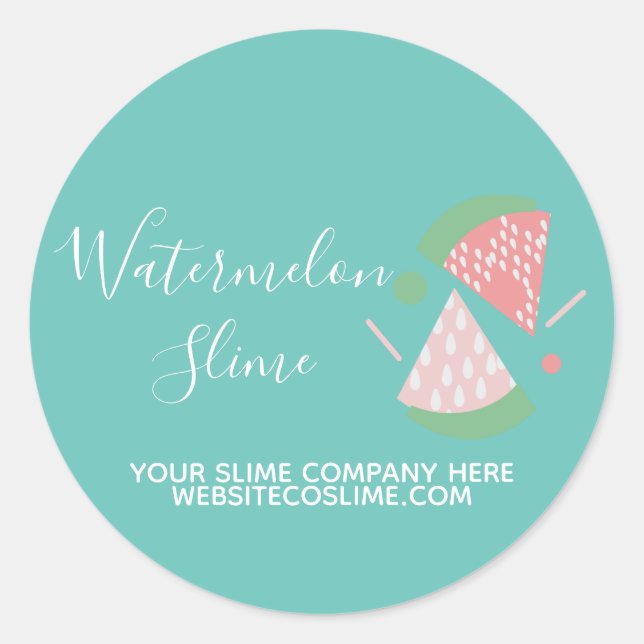 Slime Business Company Branding Watermelon Runder Aufkleber (Vorderseite)