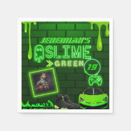 Slime Green | Foto Birthday Party Neon Green Serviette