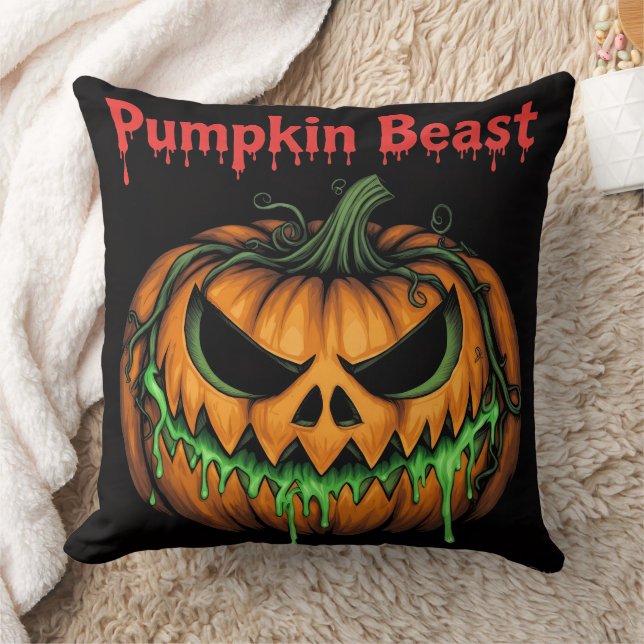 Slime Oozing Pumpkin Beast Throw Cushion Kissen (Decke)