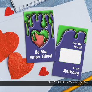 Slime Pun École pour enfants Carte Saint-Valentin