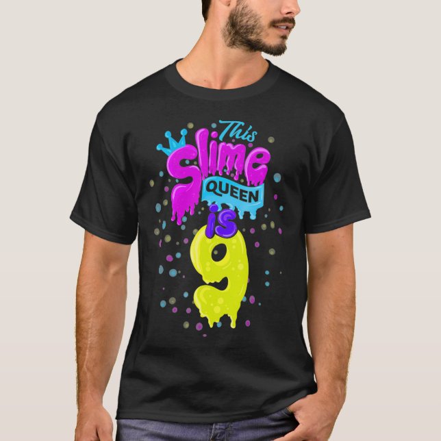 Slime Queen 9th Birthday Slime Shirt 9 (Vorderseite)