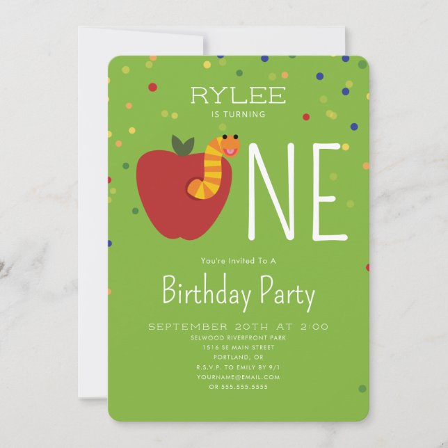 Slimey First Birthday Einladung (Vorderseite)