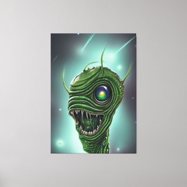 Slimy Alien Monster Canvas Print Leinwanddruck (Vorderseite)
