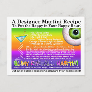 Slimy Eyeball Halloween Martini Rezept Postkarte