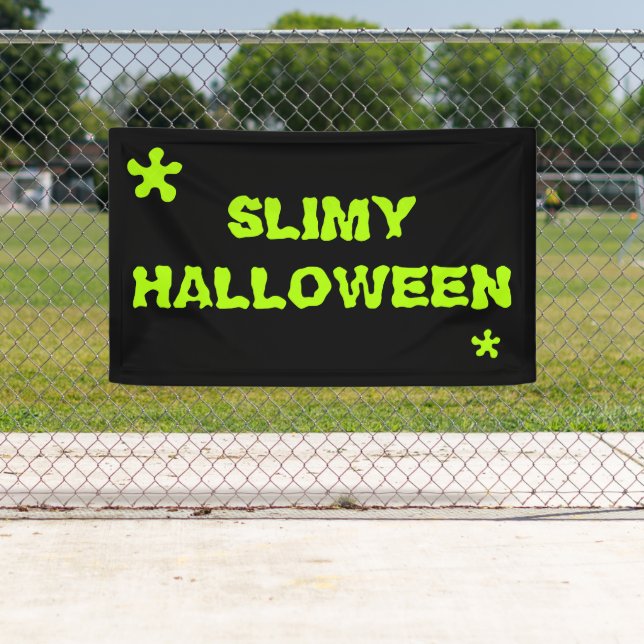 Slimy Halloween-grüne Schleimhaut-Taschentücher Banner (Insitu)
