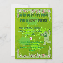 Slimy Halloween mit Freunden Einladungskarte