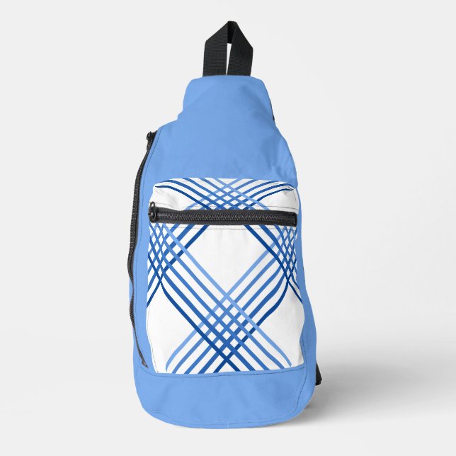Sling Bag - Blaue Streifen überquert (Vorderseite)