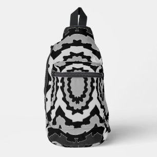 Sling Bag, Ein Retro Schwarz & Grau klassisches De Crossbody Bag