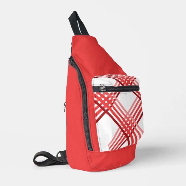 Sling Bag - Rote Streifen überquert (Linke Seite)