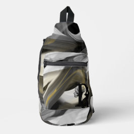 Sling Bag Trend Abstrakt Art Schwarz-weiß Gold