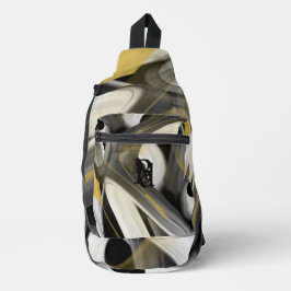 Sling Bag Trend Abstrakt Art Schwarz-weiß Gold
