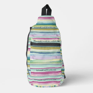 Sling Crossbody bag - Business Text Aquarelle