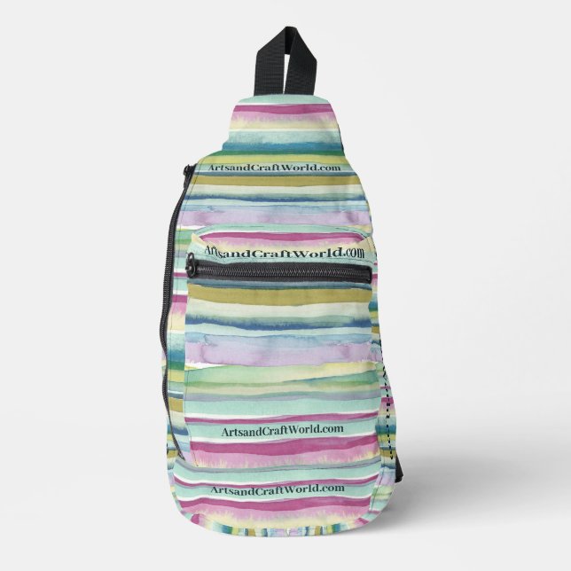 Sling Crossbody bag - Business Text Aquarelle (Vorderseite)