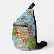 Sling Crossbody bag - Karte Europas