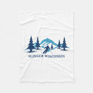 Slinger Wisconsin Ski Resort Skifahrer _1 Fleecedecke