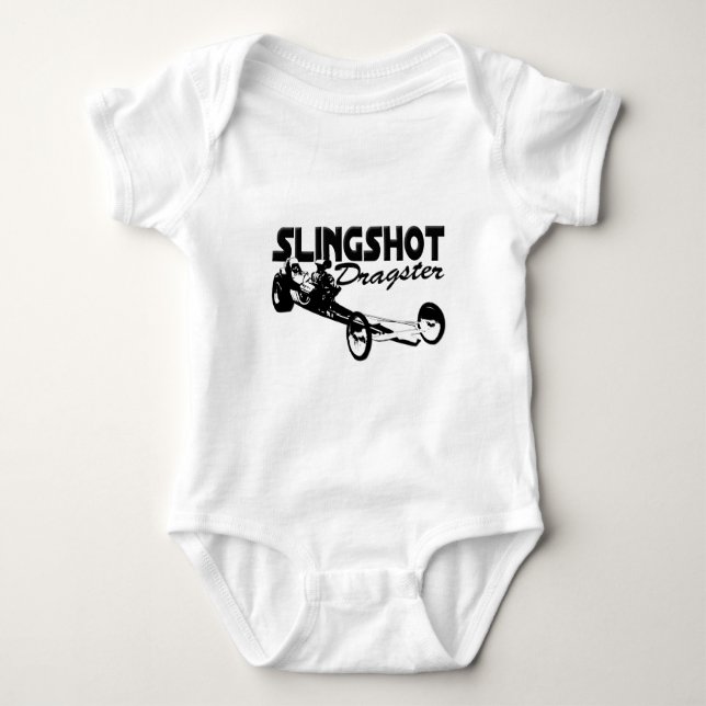 Slingshot dragster Vintages Widerstandlaufen Baby Strampler (Vorderseite)