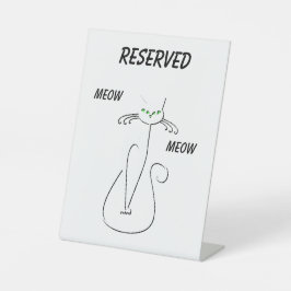Slinky Black Cat Meow Meow Meow Benutzerdefinierte Sockelschild