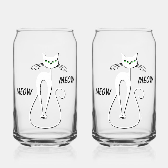 Slinky Black Cat Meow Meow Meow Custom Text Green  Dosenglas (Vorderseite)