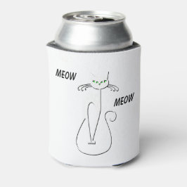 Slinky Black Cat Meow Meow Meow Custom Text Green  Dosenkühler