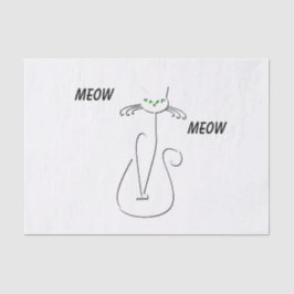Slinky Black Cat Meow Meow Meow Custom Text Green  Seidenpapier