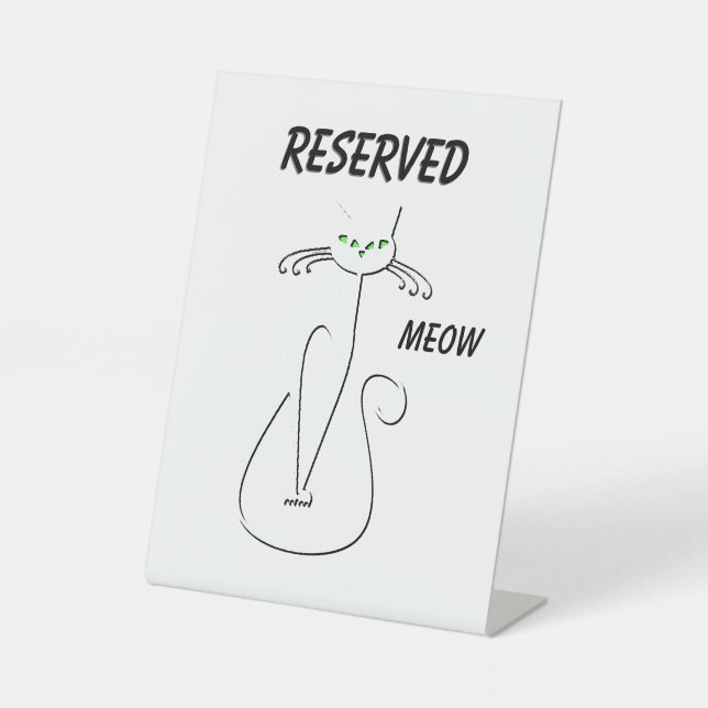 Slinky Black Cat Meow Meow Meow Custom Text Green  Sockelschild (Vorderseite)