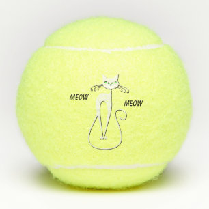Slinky Black Cat Meow Meow Meow Custom Text Green  Tennisbälle