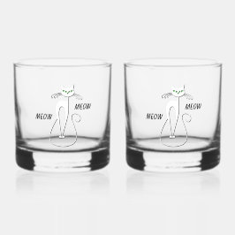 Slinky Black Cat Meow Meow Meow Custom Text Green  Whiskyglas
