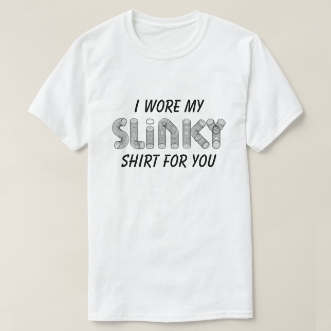 Slinky Spielzeug alte Schule lustig schwarz-weiß T-Shirt (Design vorne)