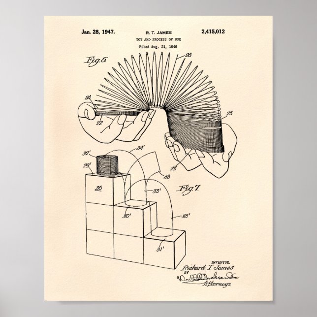 Slinky Toy 1946 Patentart - Old Peper Poster (Vorne)