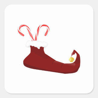 Slipper rouge elfe avec Sticker Carré Sucre de can
