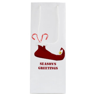 Slipper rouge elfe avec Sucres de canne Sac cadeau