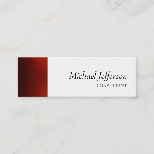Slipper Schlicht Red White Beruflich Business Card Mini Visitenkarte (Vorderseite)