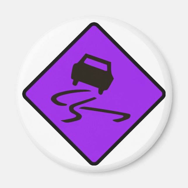 Slippery When Net Road Traffic Schild Australia Ca Magnet (Vorne)