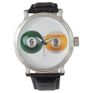 SlipperyJoe 69 harter Billardtisch zwei Billardkug Armbanduhr