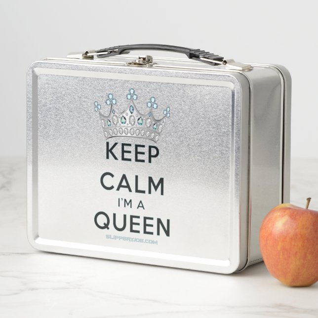 SlipperyJoe Behalte Calm Queen Königsschmuck Metall Brotdose (Beispiel)