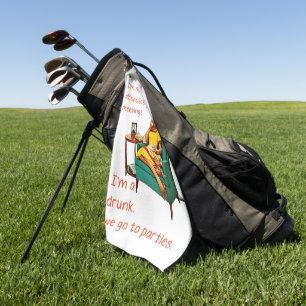 SlipperyJoe beim geselligen Trinken Party Vintage Golfhandtuch