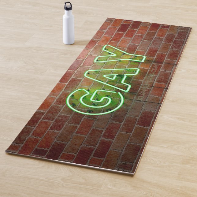 SlipperyJoe beleuchtet Gay Neon-Zeichen hell leben Yogamatte (Beispiel)