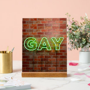 SlipperyJoe beleuchtetes schwules Neon-Schild hell Acrylschild