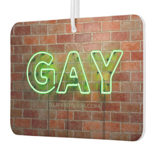 SlipperyJoe beleuchtetes schwules Neon-Schild hell Autolufterfrischer