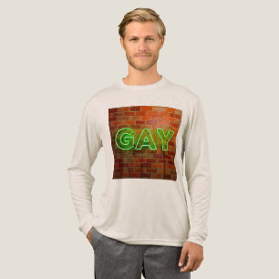 SlipperyJoe beleuchtetes schwules Neon-Schild hell Tri-Blend Shirt
