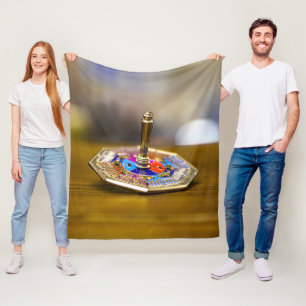 SlipperyJoe Chanukka-Dreidel-Geschenk achteckiger Fleecedecke