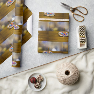 SlipperyJoe Chanukka-Dreidel-Geschenk achteckiger Geschenkpapier